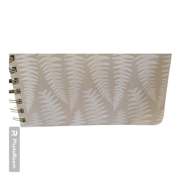 Fringe Studio Faux Leather Vegan White Tan Fern Print Notebook Journal School - Picture 8 of 9